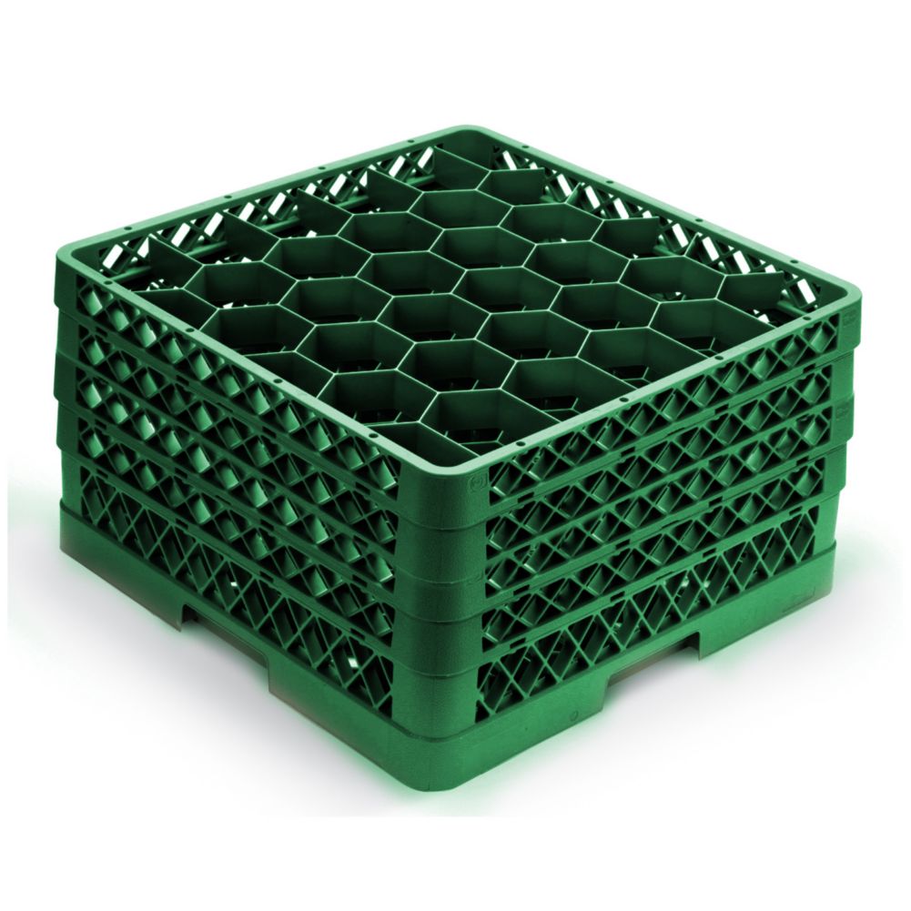 Traex TR12HHHH-19 Green 30 Compartment Glass Rack with 4 Extenders