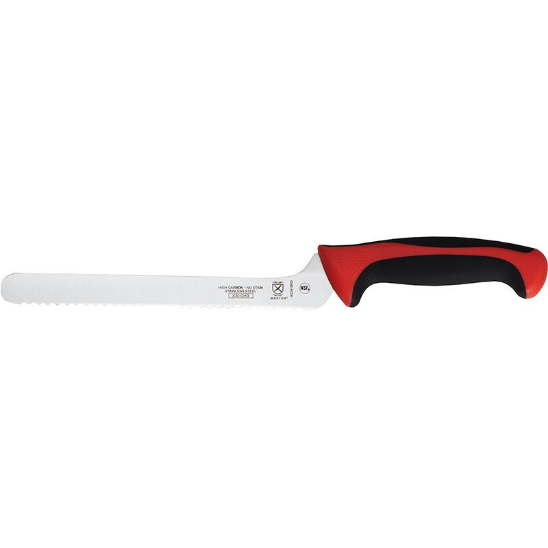 Mercer Culinary M22418RD Millennia® 8" Red Offset Bread Knife