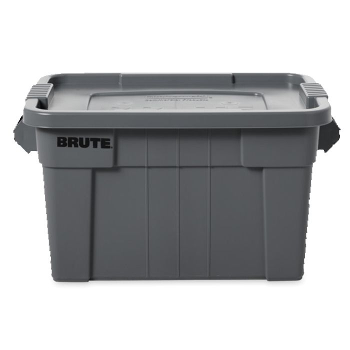 Rubbermaid BRUTE 20-Gallon Gray Tote Plastic Snap Lid Storage Container Box Bin 