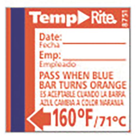 Taylor 8751 Temprite 160 F Dishwasher Test Labels 24 Pk Wasserstrom