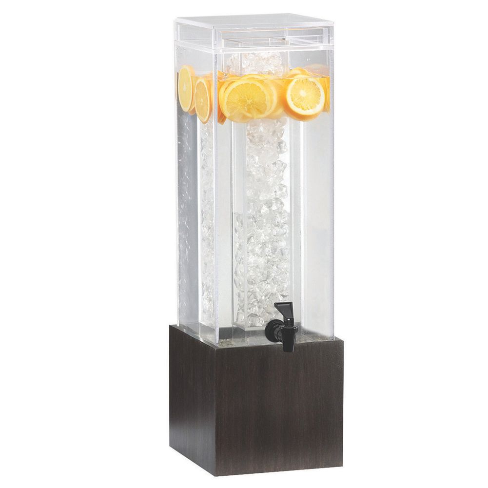 CalMil 1527396 3 Gallon Squared Midnight Acrylic Beverage Dispenser