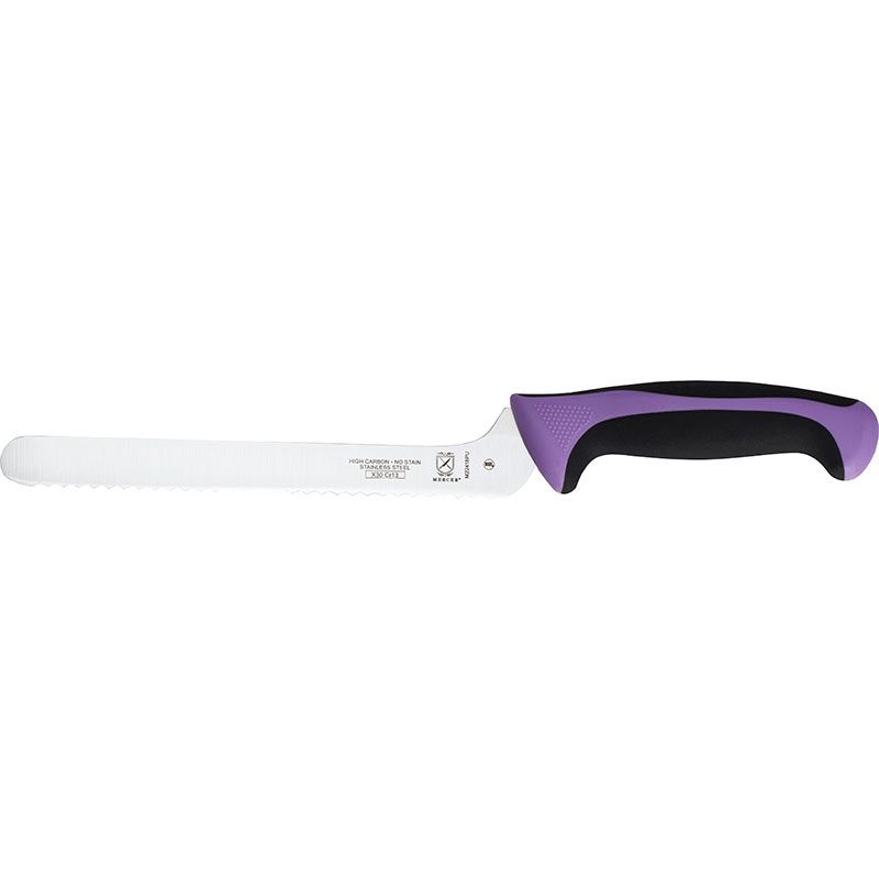 Mercer Culinary M22418PU Millennia 8" Purple Offset Bread Knife