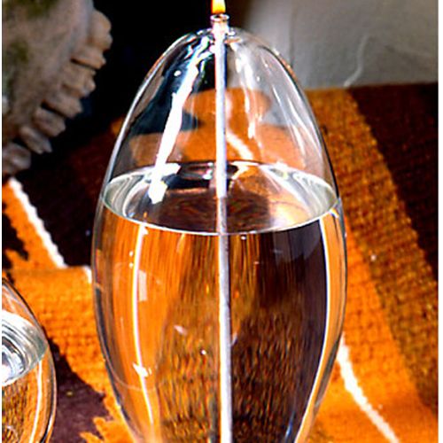 Firelight Glass 385 3" x 5" H Pod Oil Candle with Funnel Wasserstrom