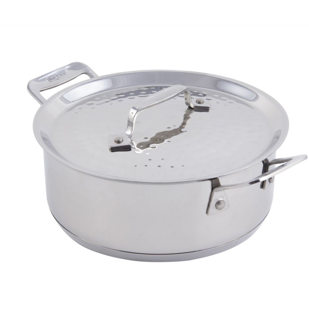 Bon Chef 60000HF Hammered 3 Qt. Cucina Casserole with Lid