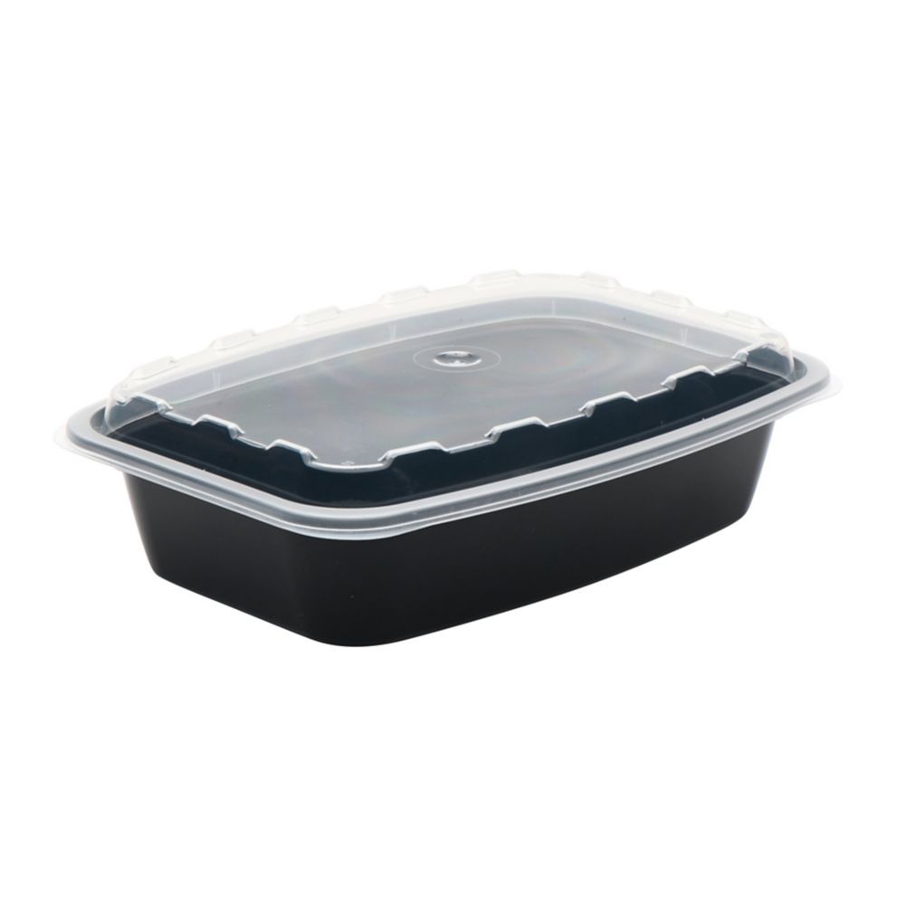 Cube Plastics CR928B Black 28 Oz. Container with Clear Lid 150 / CS