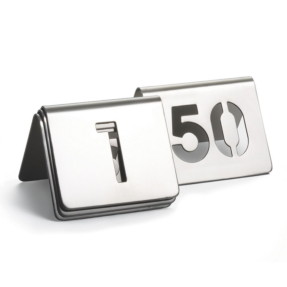 TableCraft TC150 S/S Cut Out Numbers 1-50 Table Tents Set