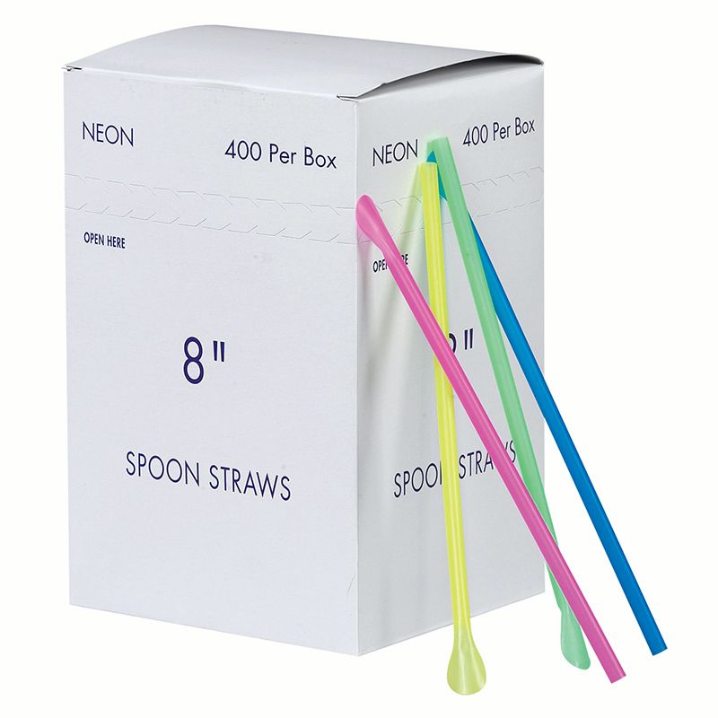 Gold Medal® 1120M Neon 8" Disposable Spoon Straws - 800 / CS