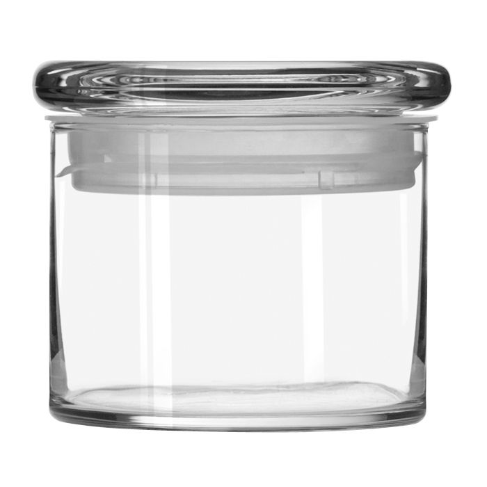 Libbey 71851 Glass 15 Oz. Cylinder Jar with Lid 6 / CS Wasserstrom