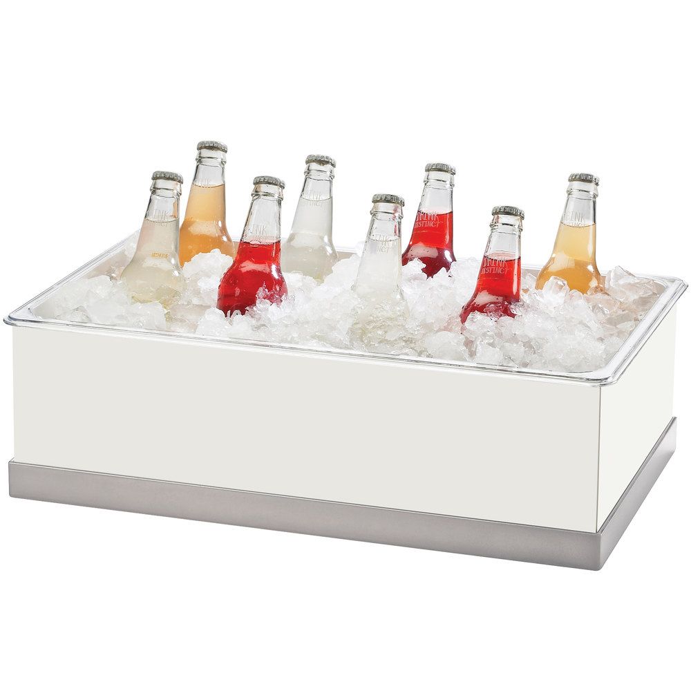 Cal-Mil 3005-12-55 Luxe White 12-1/4" x20-1/4" Ice / Beverage Housing