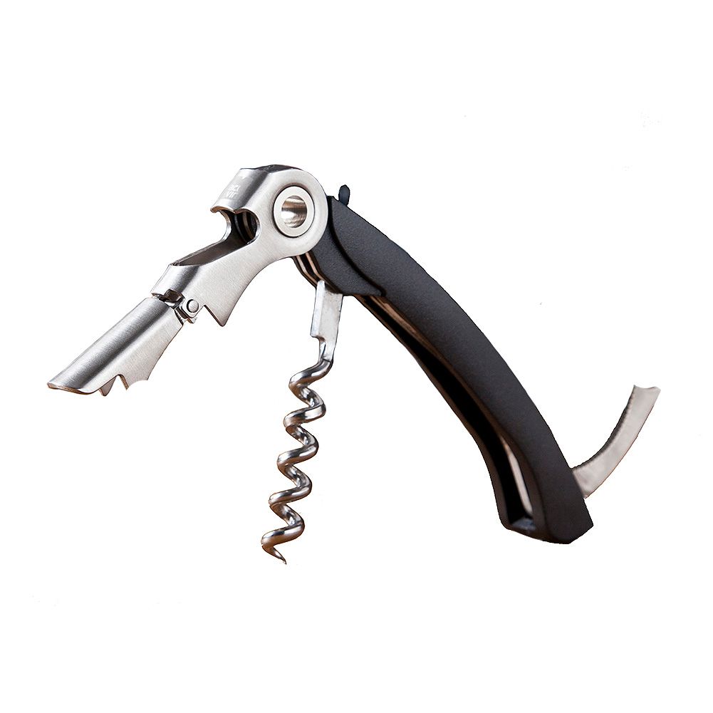 Vacu Vin 68514606 Dual Hinge Corkscrew with Opener & Foil Cutter