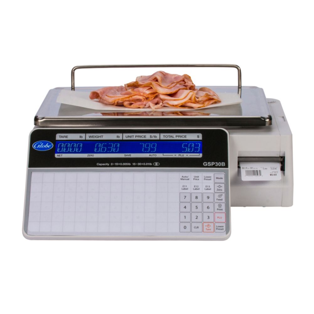 Globe Food Equipment GSP30B 30 LBSX.01LB Label Printing Scale