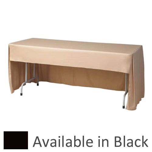 Snap Drape FPFSWYN830CCBLACK 8' x 30" Conference Cloth Table Cover