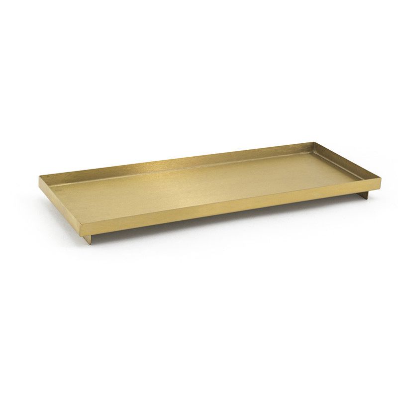 FOH RTR014GOS12 B3 Matte Brass Stainless Footed Tray - 6 / CS