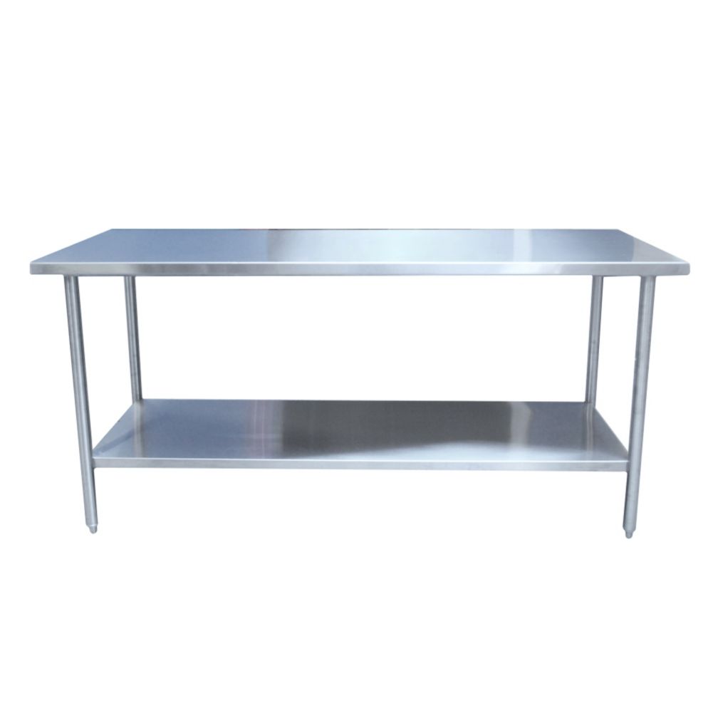 Amtekco AWT396SMCR S/S 30" x 96" Work Table with Fixed Undershelf
