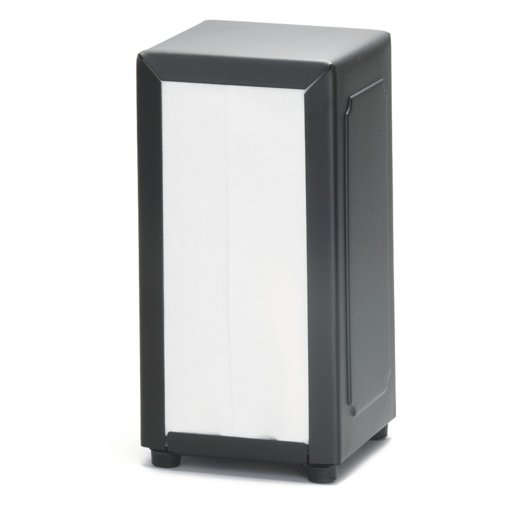 TableCraft 2212 Black Tall Fold Napkin Dispenser Dozen Wasserstrom