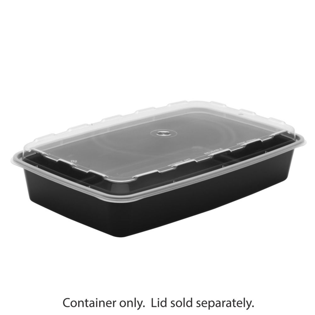 Cube Plastics CR-1147BB Black 48 Oz Carryout Container - 200 / CS