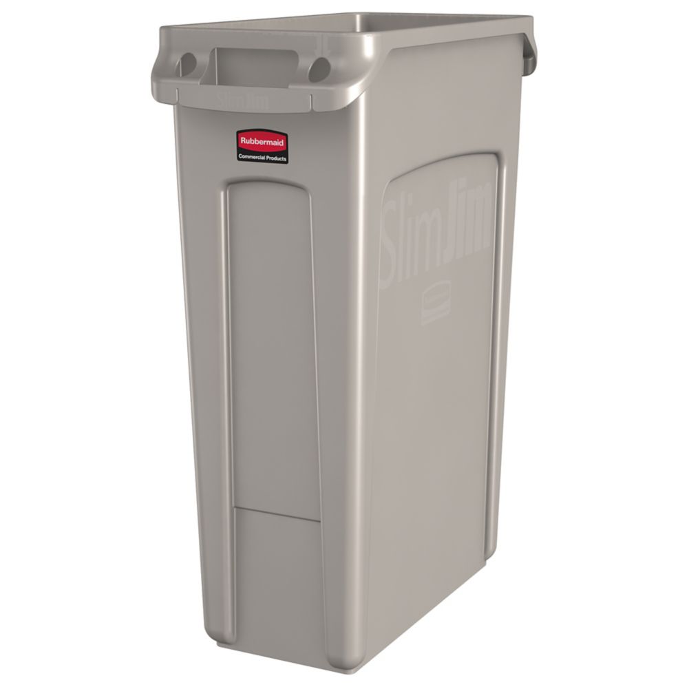 Rubbermaid FG354060BEIG Beige 23 Gallon Slim Jim Container | Wasserstrom