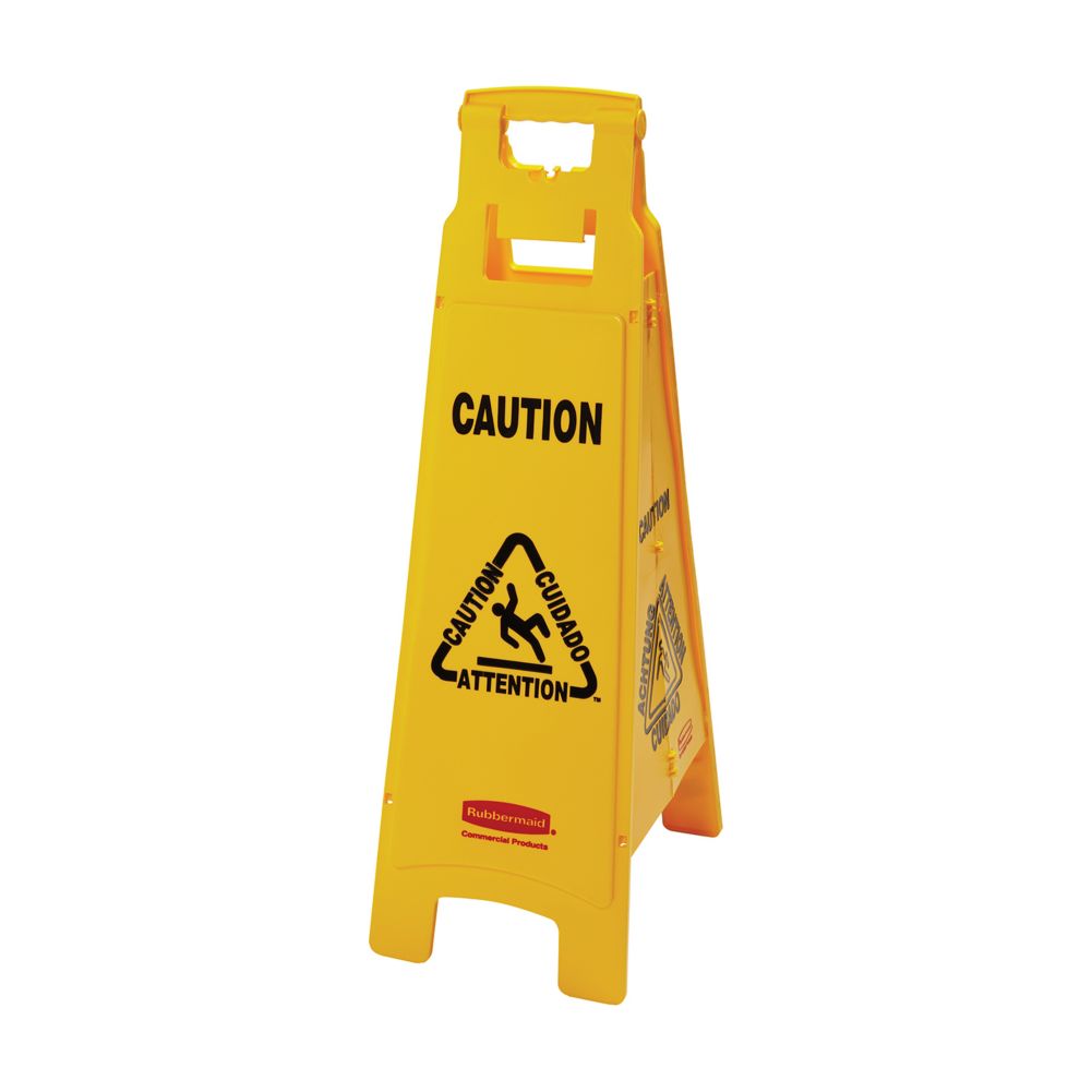 Rubbermaid Commercial Floor Safety Sign FG611400YEL Multilingual