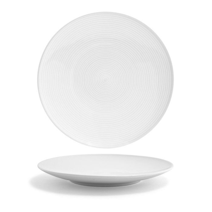 FOH DDP048WHP22 Spiral 10.5" White Plate - 6 / CS