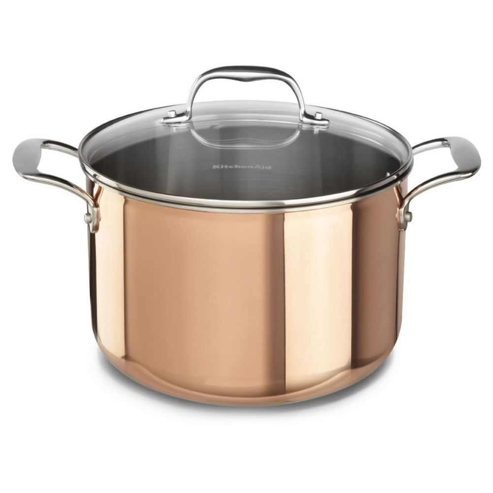KitchenAid KC980SCCP TriPly Copper 8 Quart Stock Pot with Lid