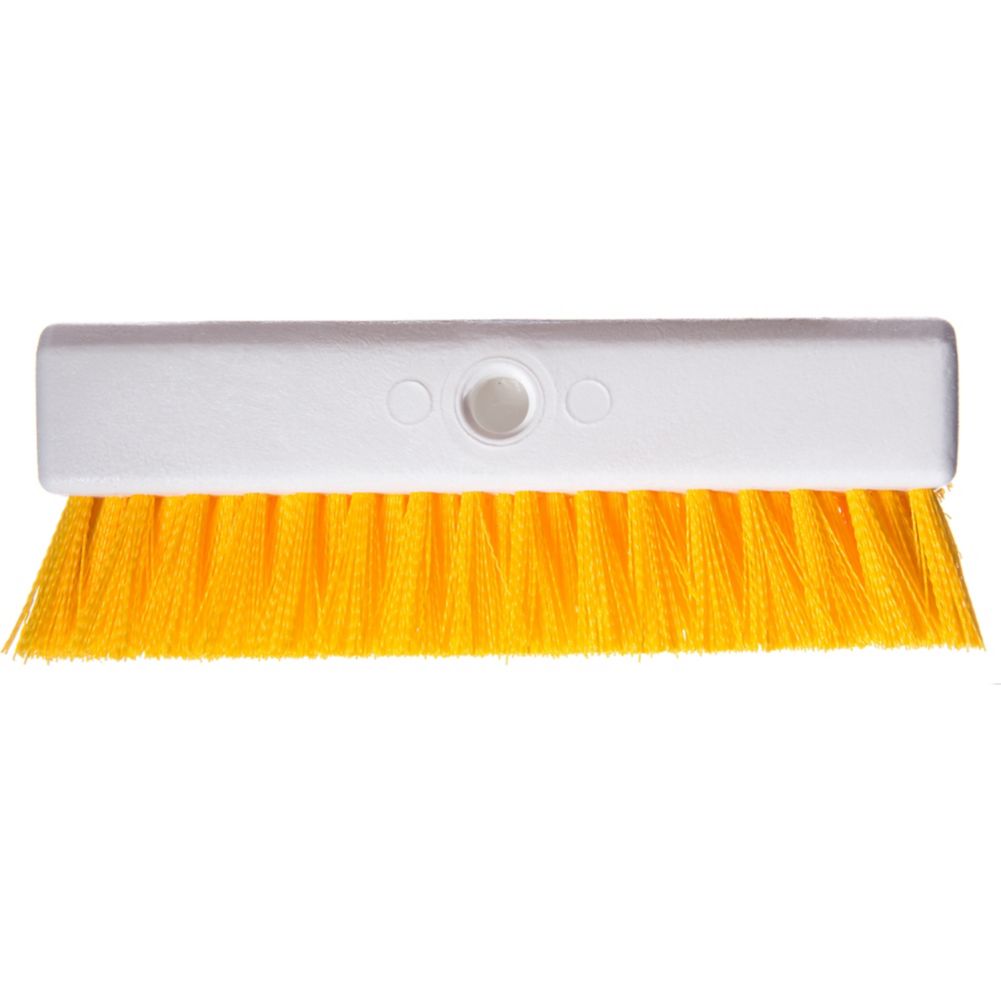 Carlisle 40423EC04 10" Yellow Hi-Lo Floor Scrub Brush