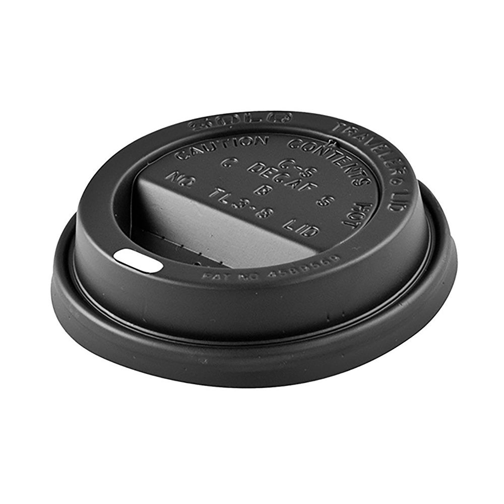 Solo TL38B2-0007 Black Dome Lid For 8 Ounce Hot Cup - 1000 / CS