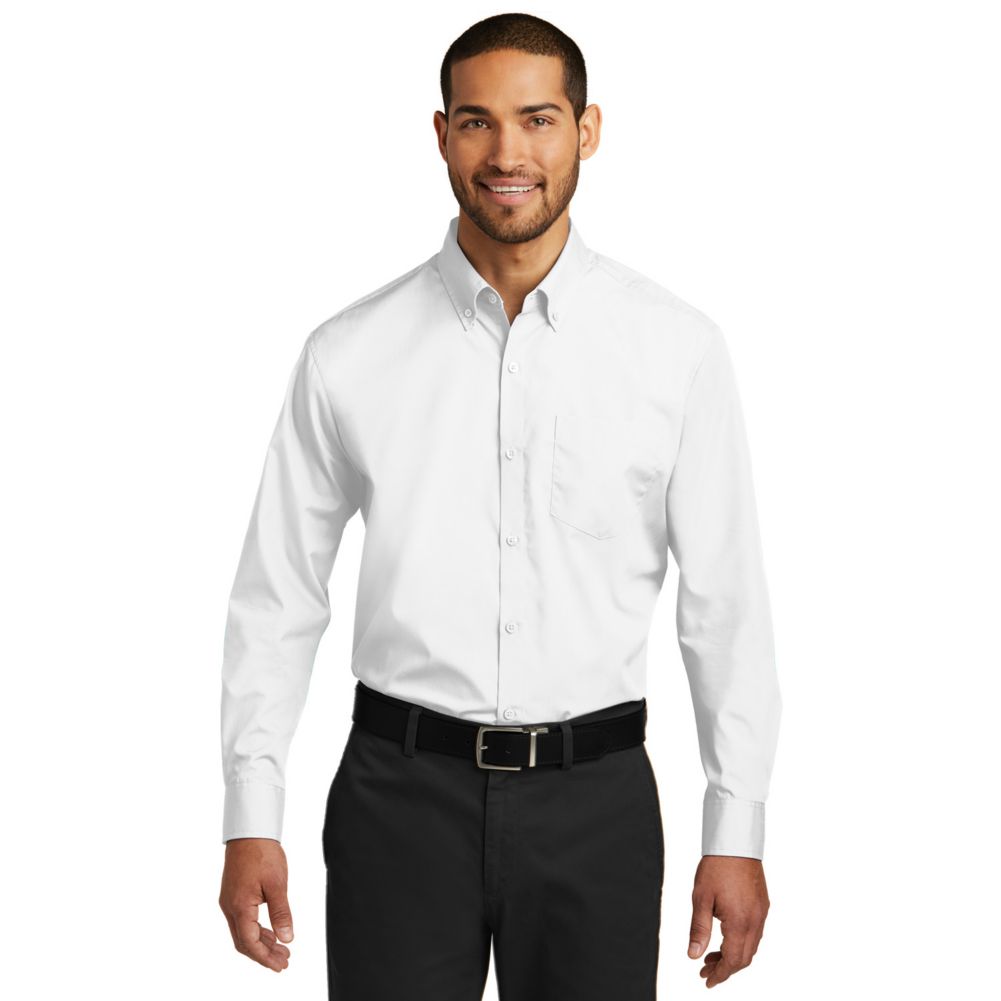 Chefwear CW1337-CW40-2X Mens White Long Sleeve Poplin Shirt