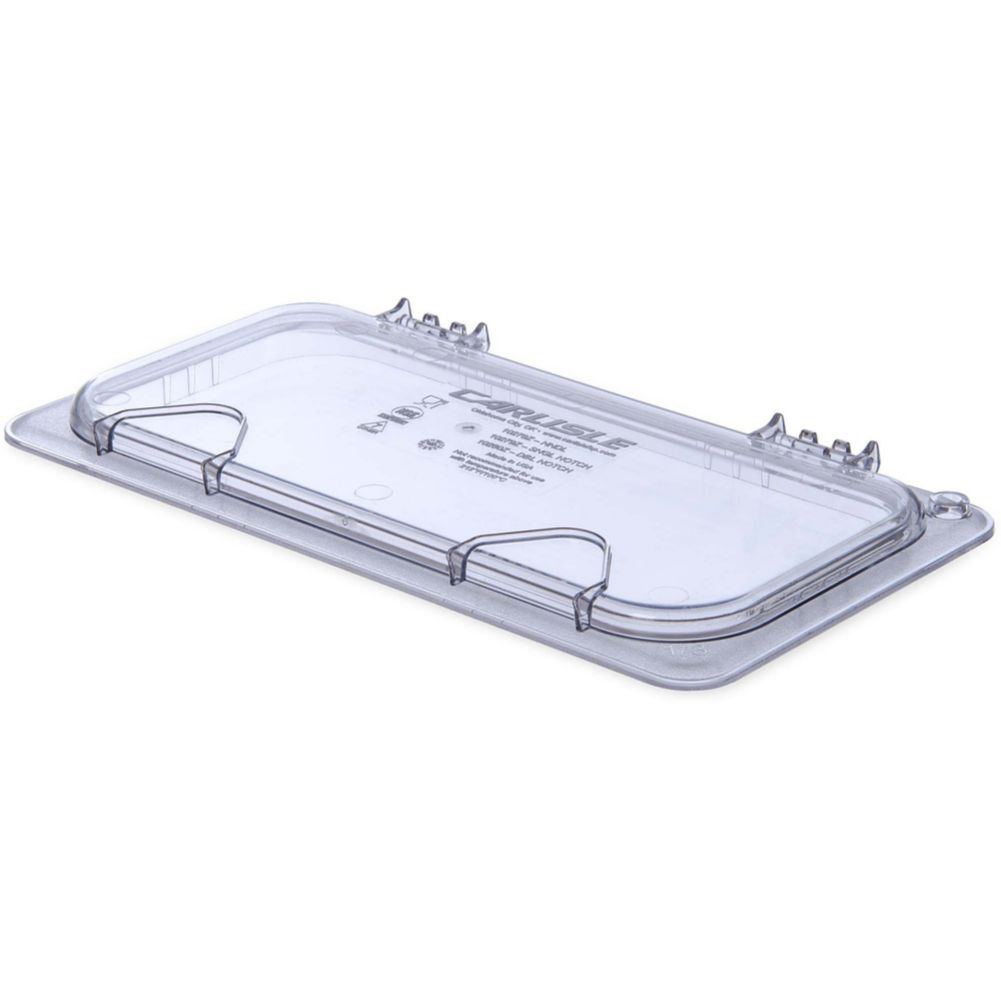 Carlisle 10278Z07 Clear 1/3 Size EZ Access Hinged Universal Lid