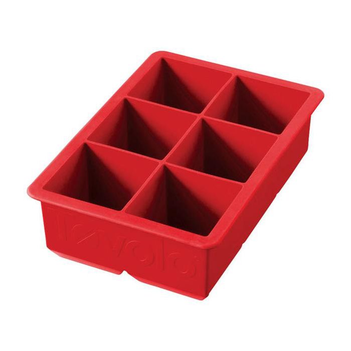 Tovolo 81-9110 Red 6-Opening 2" Silicone Ice Tray - 6 / CS