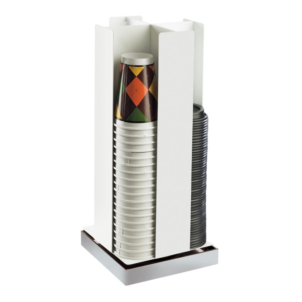 Cal-Mil 3001-55 Luxe White Rotating Lid / Cup Organizer