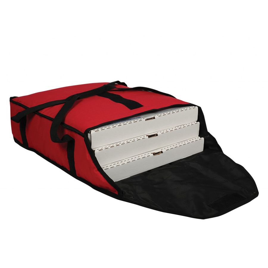 San Jamar® PB20-6 Insulated Red Pizza Carrier for 3 Boxes
