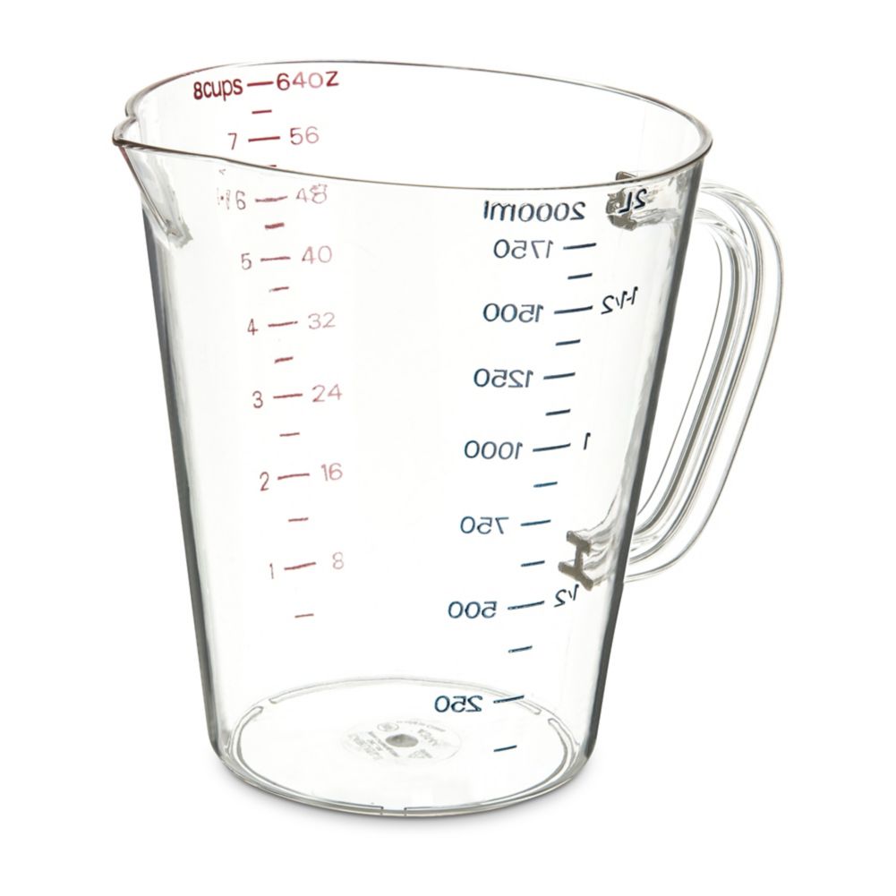 Carlisle 4314407 64 Ounce Metric Measuring Cup Wasserstrom