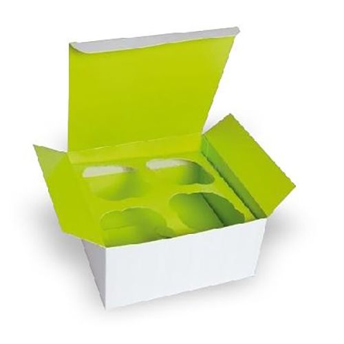 PackNWood 209BCKF1 Yellow Cupcake Box with Insert - 100 / CS