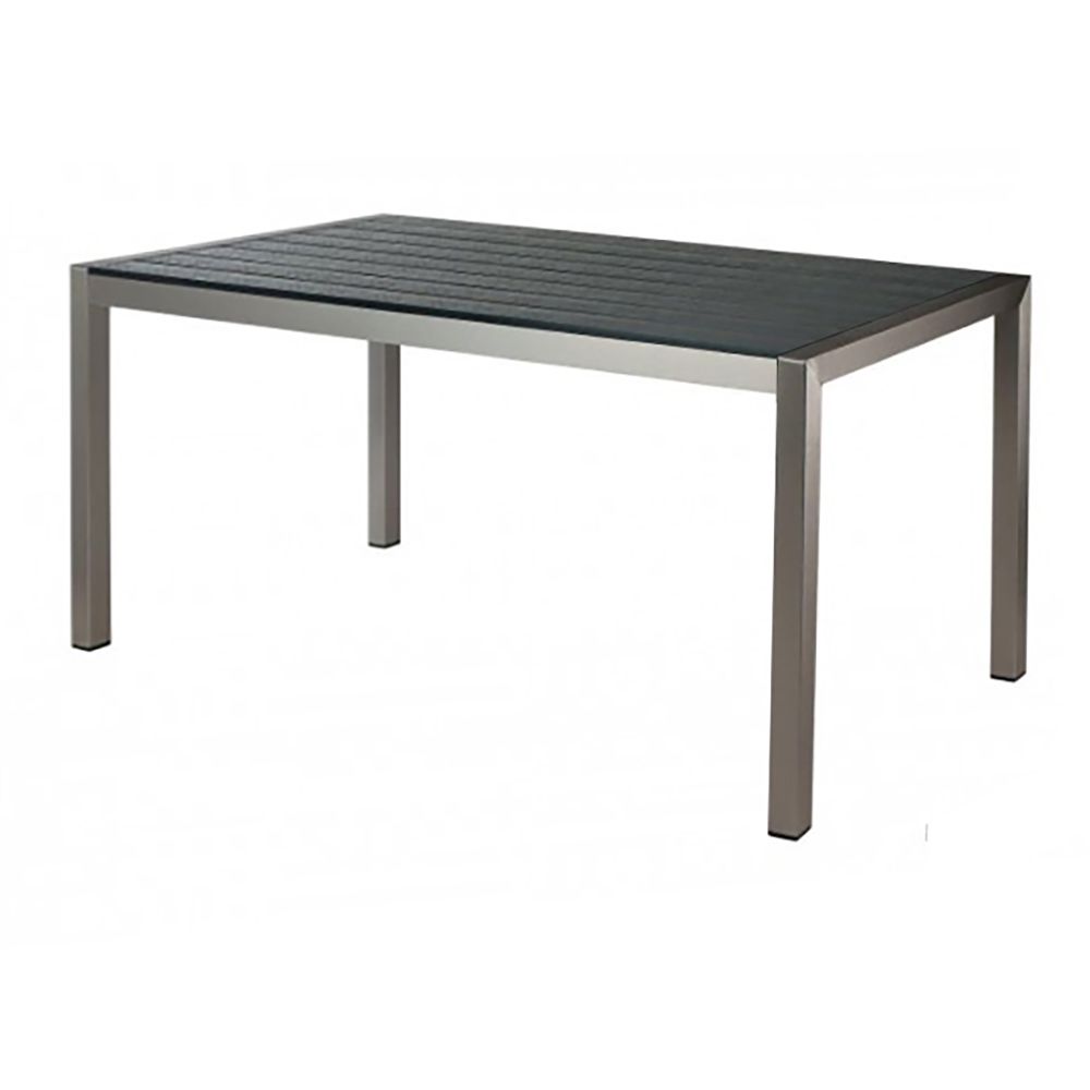 G & A STC 31"  x 52" Black Synthetic Teak Indoor / Outdoor Table