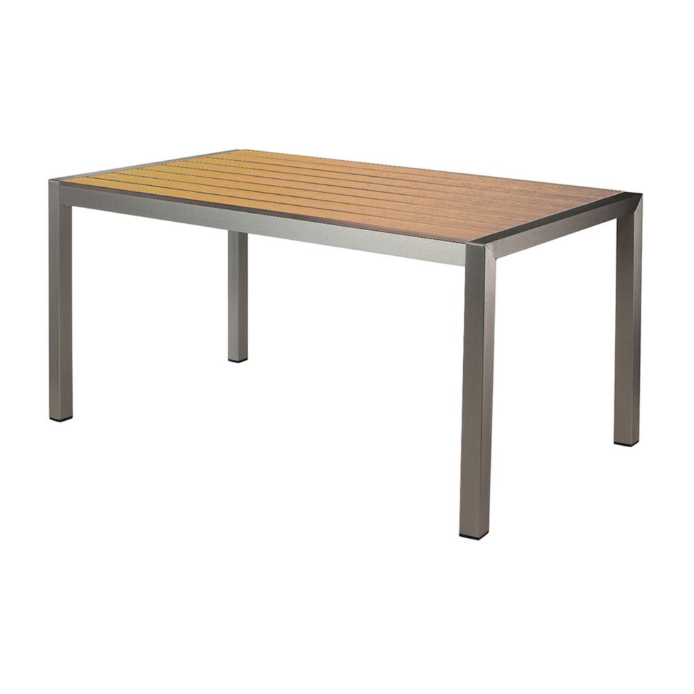G & A STC 31" x 52" Tan Synthetic Teak Indoor / Outdoor Table