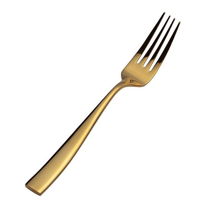 Bon Chef S3017G Manhattan 8.4" Gold Euro Dinner Fork - Dozen