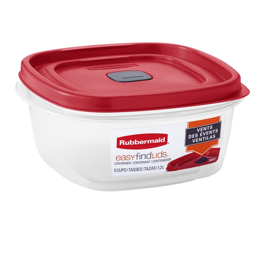 Rubbermaid 2030353 Easy Find 5-Cup Square Container with Lid