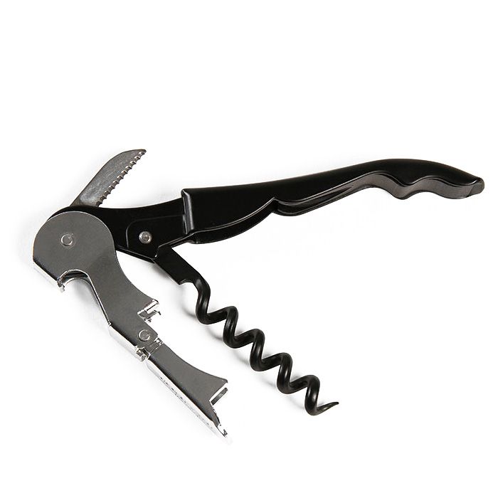 Mercer Culinary M33082 Steel Black Waiter Corkscrew Wasserstrom