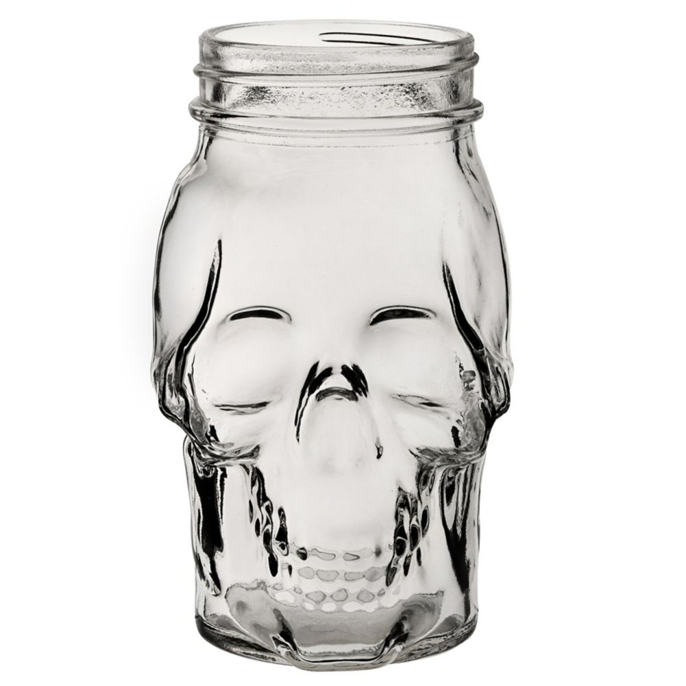 Hospitality Glass HG98007-012 Clear 17-1/2 Ounce Skull Jar - 12 / CS