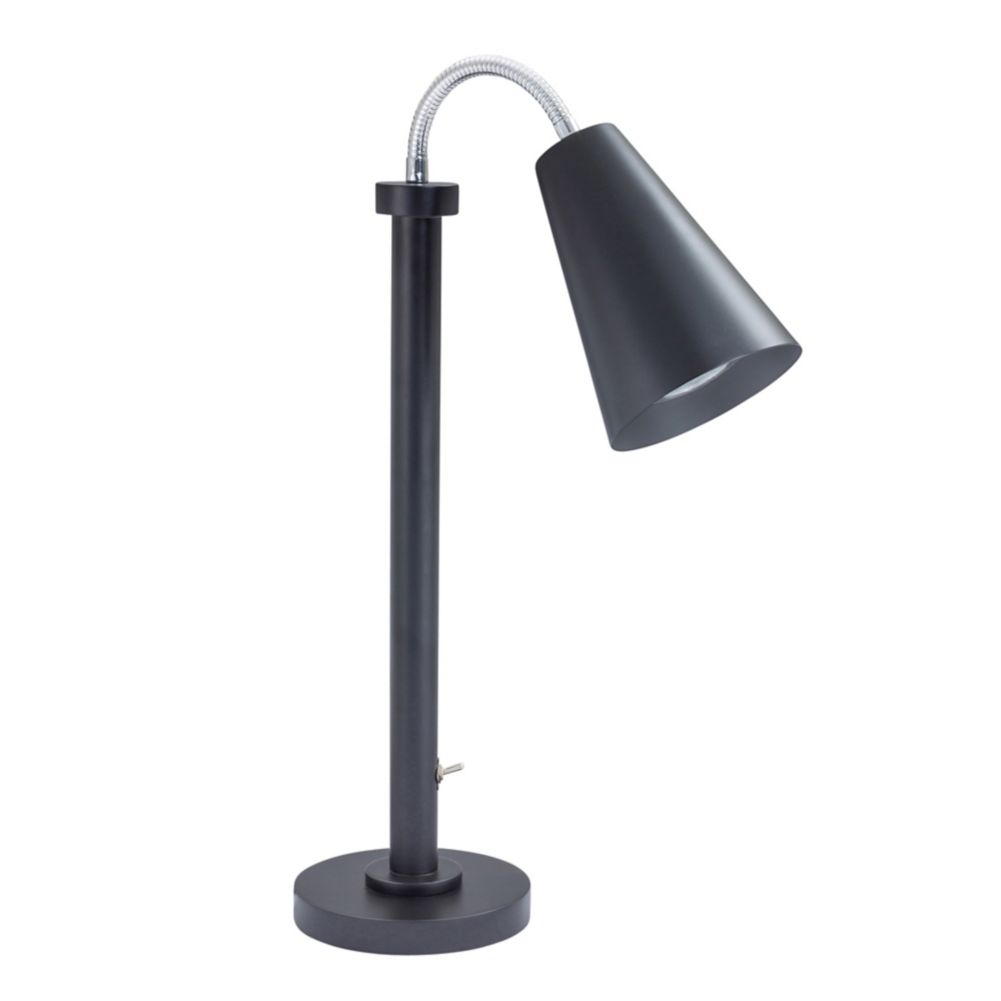 D.W. Haber DW0499MBK Black Modern Single Heat Lamp Wasserstrom