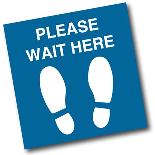 Grand & Benedicts 285-PWHADHGRAPH Wait Here 11.5 x 11.5" Floor Graphic
