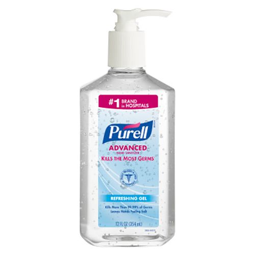 Purell 3659-12 12 Ounce Gel Hand Sanitizer Bottle with Pump - 12 / CS