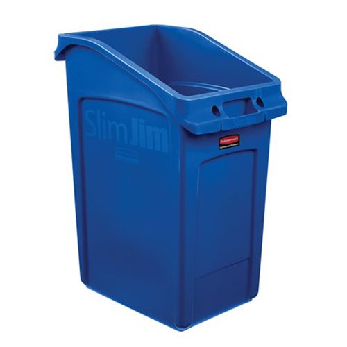 Rubbermaid 2026725 Slim Jim Blue Undercounter 23 Gal. Waste Container