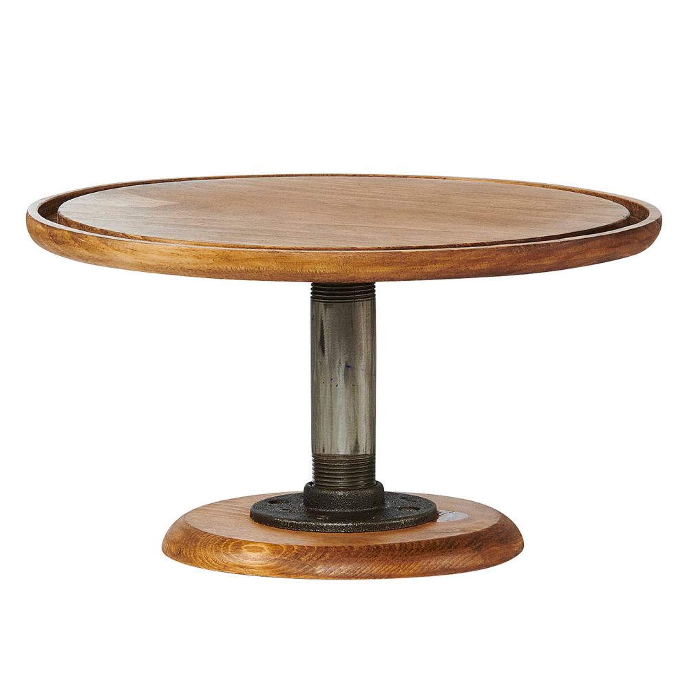 Cal-Mil Plastic 4310-7-99 Madera Wood 12.75" x 7"H Cake Stand