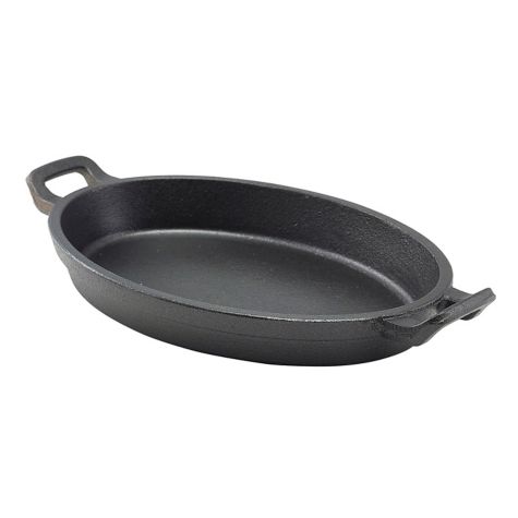 Genware Gwc247 Cast Iron 27 Oz Earred Dish With Handle 6 Cs Wasserstrom