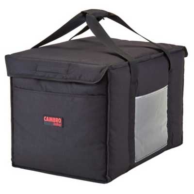 Cambro GBD211414110 Black 21 x 14 x 14 Delivery Bag w/ Drink Divider