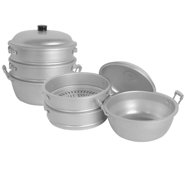 Thunder Group ALST012 4-Pc. 21" x 25.5" Steamer Set with 3/8" Holes