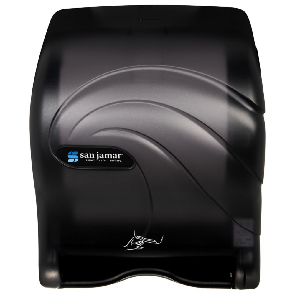 San Jamar T8490TBK Smart Essence Black Pearl 8" Roll Towel Dispenser