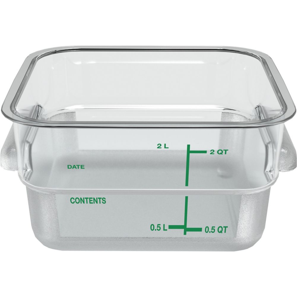 Carlisle 1195007 Squares Clear 2 Quart Food Storage Container Wasserstrom