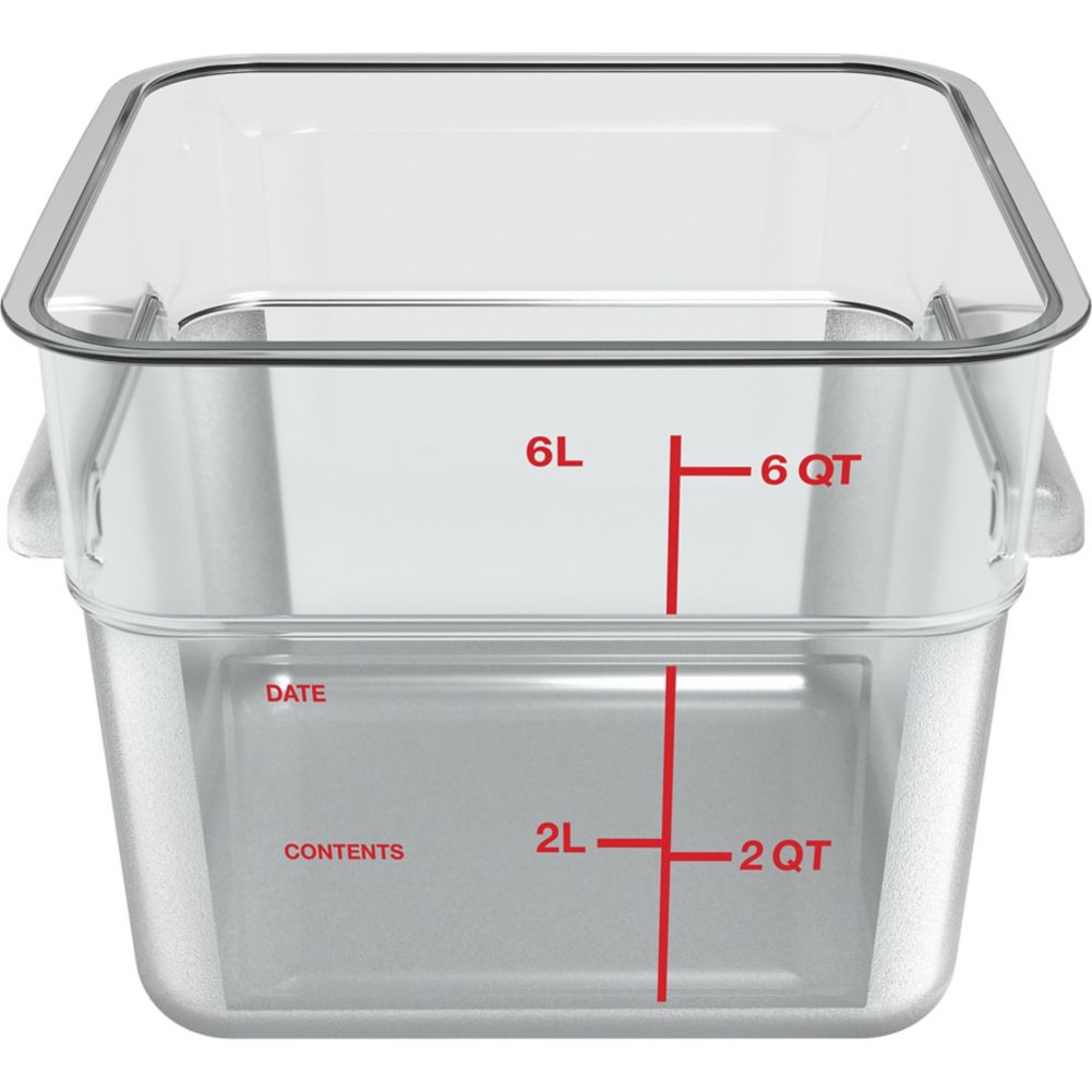 Carlisle 1195207 Squares Clear 6 Quart Food Storage Container Wasserstrom